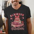 Valentine All Booked For Valentines Book Lovers Teacher Kid Men's V-Neck T-Shirt