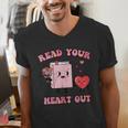 Valentines Day Book Read Your Heart Out Women Men Kids Men's V-Neck T-Shirt Valentines Day Book Read Your Heart Out Women Men Kids Men's V-Neck T-Shirt