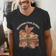Valentine's Swooning Over Stories Cupid And Book Lover Tee Men's V-Neck T-Shirt