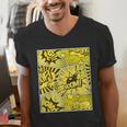 Varsity-Gold Yellow Comic Book University Varsity-Gold Men's V-Neck T-Shirt