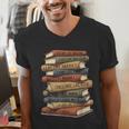Vintage Books History Retro Book Lover Teacher Men's V-Neck T-Shirt
