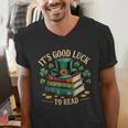 Vintage It's Good Luck To Read St Patrick's Day Book Lucky Men's V-Neck T-Shirt Vintage It's Good Luck To Read St Patrick's Day Book Lucky Men's V-Neck T-Shirt