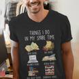 Vintage Retro Things I Do In My Spare Time Books Men's V-Neck T-Shirt Vintage Retro Things I Do In My Spare Time Books Men's V-Neck T-Shirt