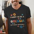 I Want To Be A Schwa Read Book Reading Librarian Men's V-Neck T-Shirt