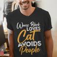 Wears Loves Cats Avoids People I Introvert Men's V-Neck T-Shirt