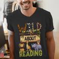 Wild About Reading Reading Books And Bookworm Library Day Men's V-Neck T-Shirt Wild About Reading Reading Books And Bookworm Library Day Men's V-Neck T-Shirt