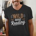 Wild About Reading Books Reader Lover Bookworm Leopard Print Men's V-Neck T-Shirt Wild About Reading Books Reader Lover Bookworm Leopard Print Men's V-Neck T-Shirt