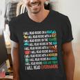 I Will Read Books On A Boat & Everywhere Reading Book Men's V-Neck T-Shirt I Will Read Books On A Boat & Everywhere Reading Book Men's V-Neck T-Shirt
