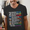 I Will Read Books On A Boat & Everywhere Reading Kids Book Men's V-Neck T-Shirt I Will Read Books On A Boat & Everywhere Reading Kids Book Men's V-Neck T-Shirt