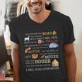 I Will Read Books On a Boat & Everywhere Reading Men's V-Neck T-Shirt