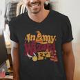 In My Wizard Era Groovy Bookish Fantasy Reader Book Lover Men's V-Neck T-Shirt