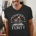Women's 1986 Chapter Forty 40th Birthday Wildflower Book 40 Year Old Men's V-Neck T-Shirt Women's 1986 Chapter Forty 40th Birthday Wildflower Book 40 Year Old Men's V-Neck T-Shirt