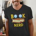 Women's Adorable Book Nerd Typography Minimalist Library Lover Men's V-Neck T-Shirt