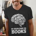 Women's My Brain Runs On Books Reading Bookworm Men Women Men's V-Neck T-Shirt Women's My Brain Runs On Books Reading Bookworm Men Women Men's V-Neck T-Shirt