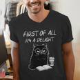 Women's First Of All I’m A Delight Cute Cat Books Coffee Humor Men's V-Neck T-Shirt Women's First Of All I’m A Delight Cute Cat Books Coffee Humor Men's V-Neck T-Shirt