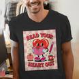 Women's Read Your Heart Out Groovy Bookish Valentine Day Women Girls Men's V-Neck T-Shirt Women's Read Your Heart Out Groovy Bookish Valentine Day Women Girls Men's V-Neck T-Shirt