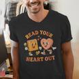 Women's Read Your Heart Out Teacher Valentines Reading Book Love Men's V-Neck T-Shirt
