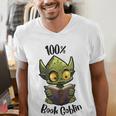 100 Book Goblin Cute Book Reader And Library Lover Men's V-Neck T-Shirt