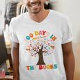 100 Days In The Books Reading Teacher 100th Day Of School Premium Men's V-Neck T-Shirt