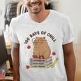 100 Days Of Chill Cute Capybara School Book Lover Men's V-Neck T-Shirt 100 Days Of Chill Cute Capybara School Book Lover Men's V-Neck T-Shirt