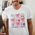 100 Days Of School Coquette Bow School Bus Pencil Books Men's V-Neck T-Shirt