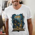 4 Books Are Portable Magic Bookish Reading Nerd Quote Men's V-Neck T-Shirt 4 Books Are Portable Magic Bookish Reading Nerd Quote Men's V-Neck T-Shirt