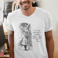 Alice Adventures Wonderland Vintage Book Quote Lewis Carrol Men's V-Neck T-Shirt Alice Adventures Wonderland Vintage Book Quote Lewis Carrol Men's V-Neck T-Shirt