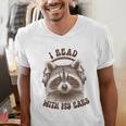 Audio Book Reader Book Lover Raccoon I Read With My Ears Men's V-Neck T-Shirt Audio Book Reader Book Lover Raccoon I Read With My Ears Men's V-Neck T-Shirt