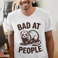 Bad At People Ferret Introvert Saying Slogan Men's V-Neck T-Shirt