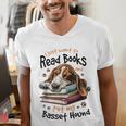 Basset Hound Dog Breed I Just Want To Read Books And Pet My Men's V-Neck T-Shirt Basset Hound Dog Breed I Just Want To Read Books And Pet My Men's V-Neck T-Shirt