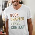 Book Chapter Verse Christian Bible Reformed Theology Men's V-Neck T-Shirt Book Chapter Verse Christian Bible Reformed Theology Men's V-Neck T-Shirt