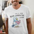 This Is My Book Character Costume I Pigeon Reading Tee Men's V-Neck T-Shirt