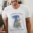 A Book A Day Keeps Reality Away Premium Tri-Blend Men's V-Neck T-Shirt