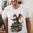 Book Dragon Men's V-Neck T-Shirt