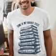 Book Lover Bookish Reader Bibliophile Book Nerd Titles Men's V-Neck T-Shirt