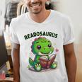 Book Lover Reading Dinosaur Readosaurus Library Men's V-Neck T-Shirt Book Lover Reading Dinosaur Readosaurus Library Men's V-Neck T-Shirt