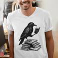 Book Raven Vintage Dark Academia Literature Reading Men's V-Neck T-Shirt Book Raven Vintage Dark Academia Literature Reading Men's V-Neck T-Shirt
