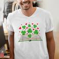 Book With Shamrocks Librarian Saint Patrick's Day Kids Men's V-Neck T-Shirt