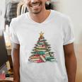 All Booked For Christmas Book Christmas Tree Lights Xmas Men's V-Neck T-Shirt