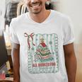 All Booked For Christmas Book Xmas Tree Coquette Bow Lights Men's V-Neck T-Shirt All Booked For Christmas Book Xmas Tree Coquette Bow Lights Men's V-Neck T-Shirt