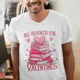 All Booked For Valentine Books Lover Teacher Floral Men's V-Neck T-Shirt All Booked For Valentine Books Lover Teacher Floral Men's V-Neck T-Shirt