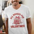 All Booked For Valentines Bow Heart Book Lover Valentine Day Men's V-Neck T-Shirt