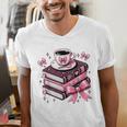 All Booked For Valentine's Teacher Coquette Bow Coffee Book Men's V-Neck T-Shirt All Booked For Valentine's Teacher Coquette Bow Coffee Book Men's V-Neck T-Shirt