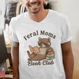Bookish Feral Moms Book Club Raccoon Mother's Day Bookworm Men's V-Neck T-Shirt Bookish Feral Moms Book Club Raccoon Mother's Day Bookworm Men's V-Neck T-Shirt