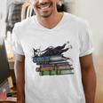 Books Cats Life Is Sweet Cats Books Lover Men Women Men's V-Neck T-Shirt Books Cats Life Is Sweet Cats Books Lover Men Women Men's V-Neck T-Shirt