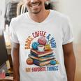 Books Coffee & Yarn Lover My Favorite Things Men's V-Neck T-Shirt