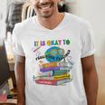Books It's Okay To Be Kind Yellow Mental Health Day Kids Men's V-Neck T-Shirt