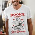 Books Are My LoveLanguage Cupid Valentines Men's V-Neck T-Shirt