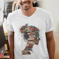 Books Lover Women Art Colorful Drawing Graphic Books Men's V-Neck T-Shirt