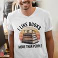 I Like Books More Than People Glasses Men's V-Neck T-Shirt I Like Books More Than People Glasses Men's V-Neck T-Shirt